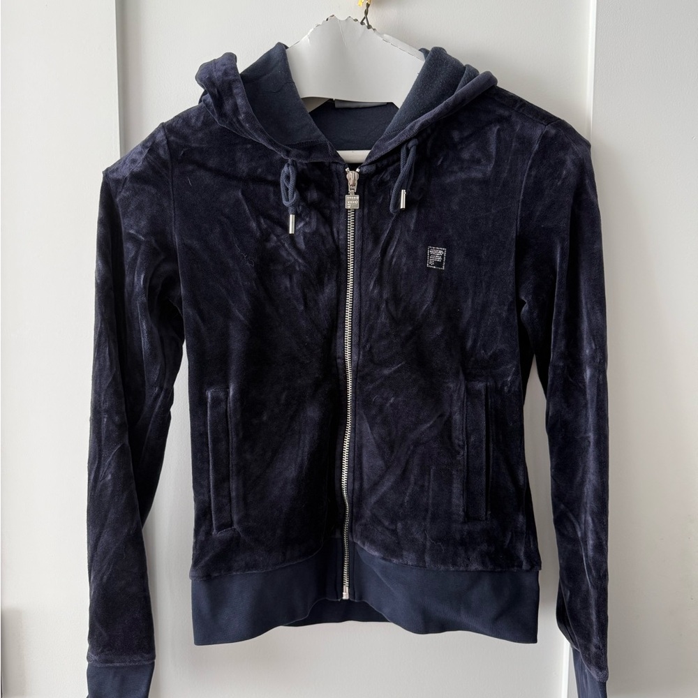 Fila Navy Blue Velour Hoodie